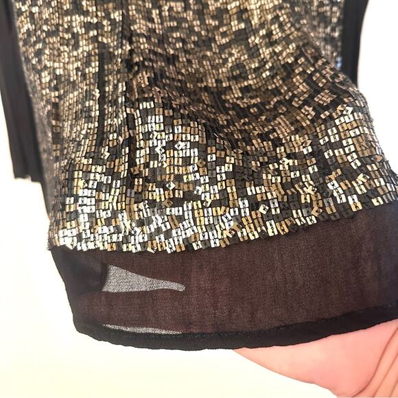 MARELLA women's black sequins top - SIZE XL - Picture 4 of 9